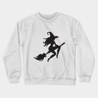 Witch Riding Broom Crewneck Sweatshirt